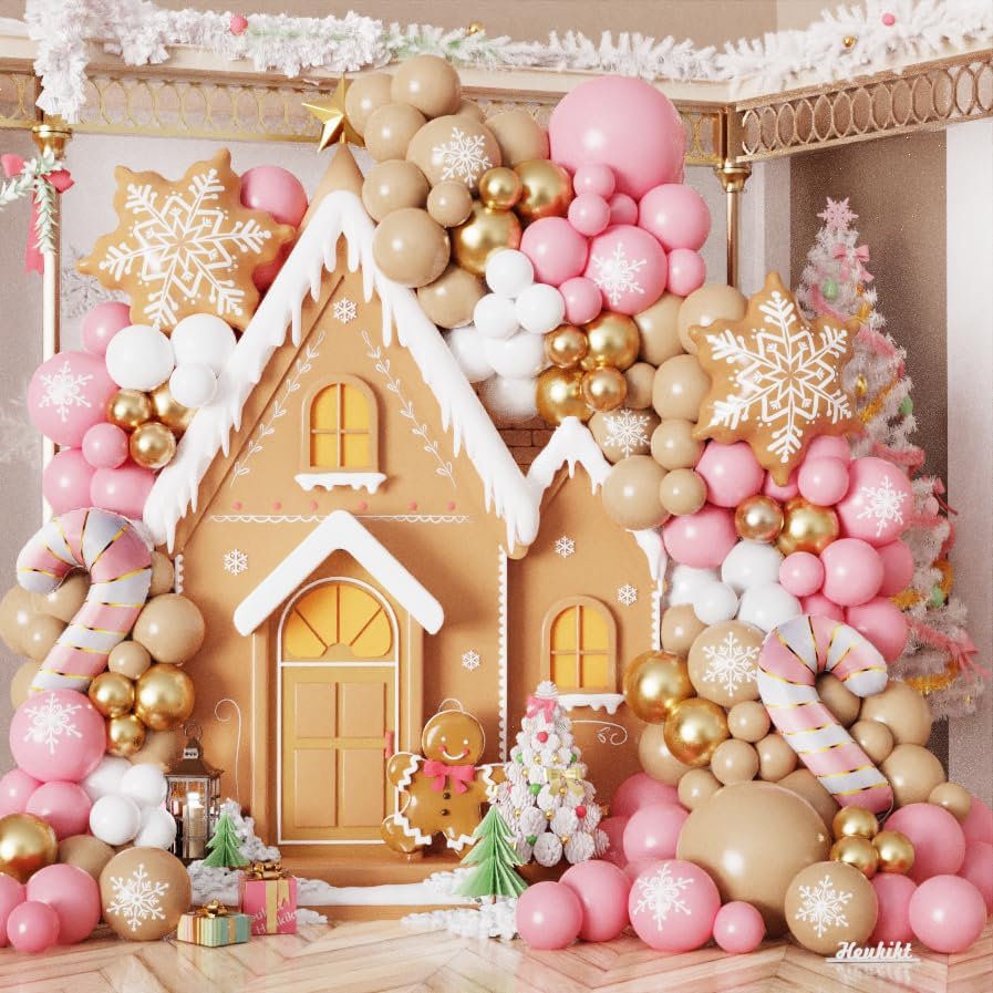 Balloon Arch Kit - Gingerbread Sneeuwvlok Ballon Garland Boogset, 140