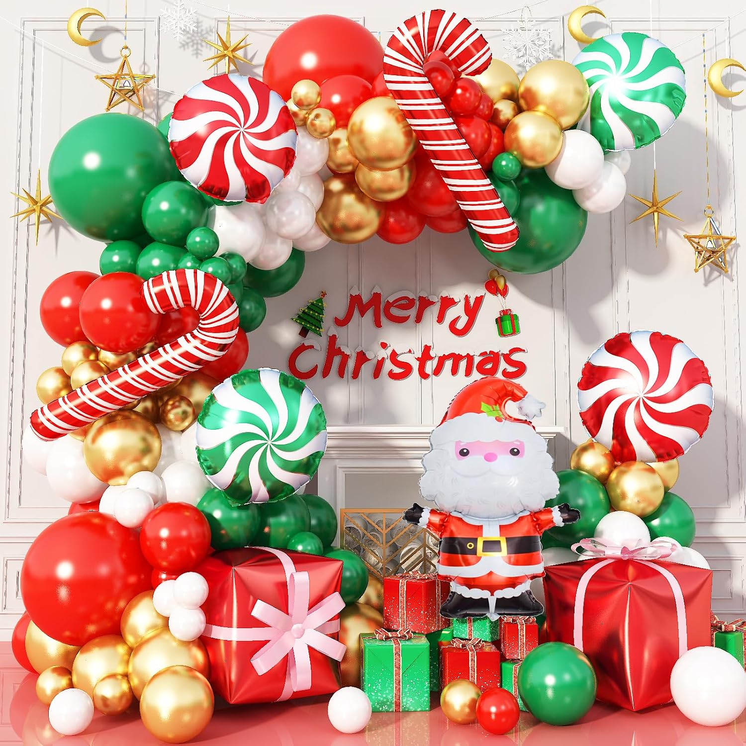 Balloon Arch Kit - Kerstballonboogset, 206 stuks folieballonnen voor een