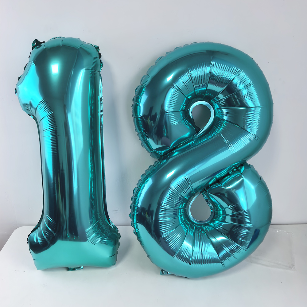 Balloon Pump Hand - 32 inch Teal Blauw Nummer 18