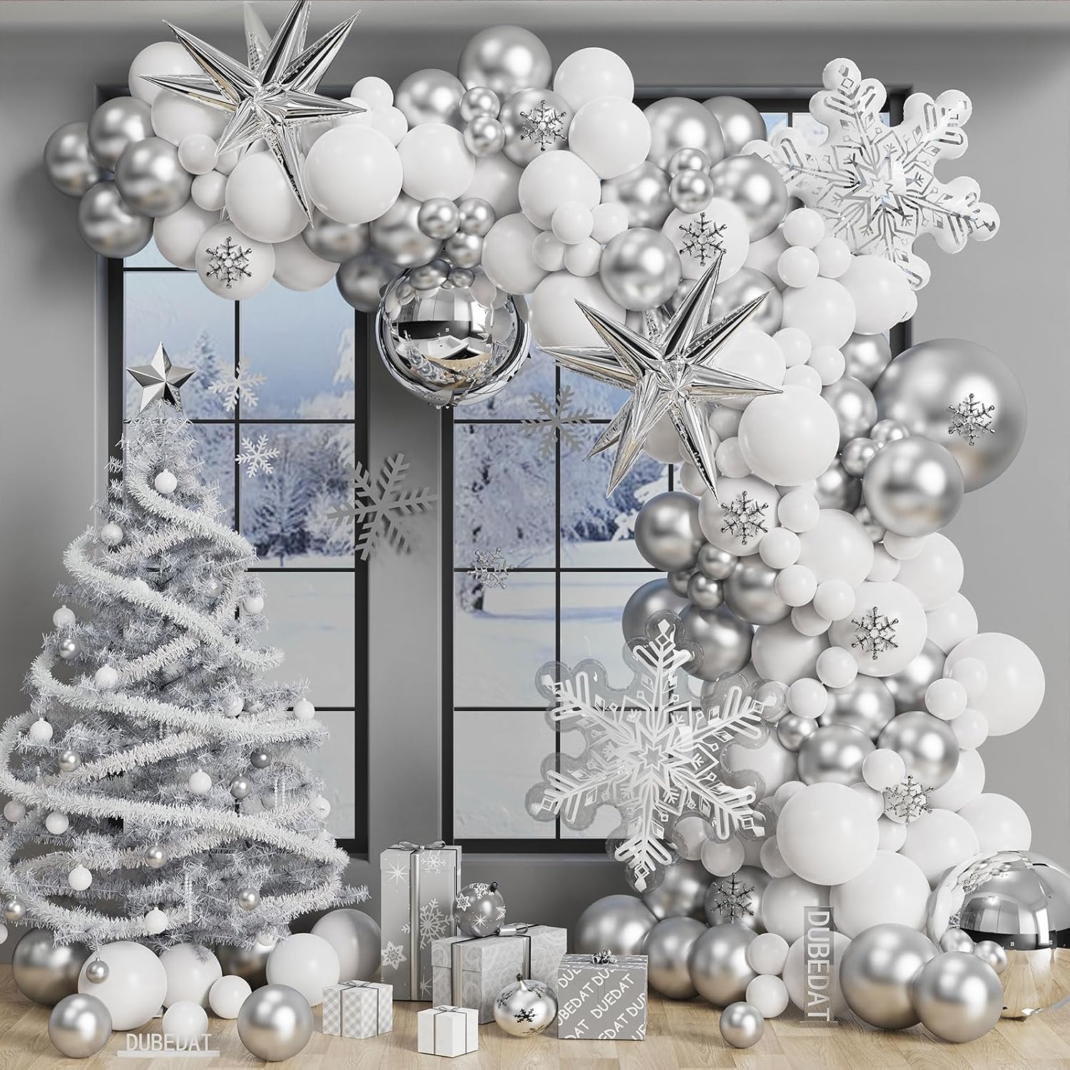 Balloon Arch Kit - Witte Sneeuwvlok Ballon Garland Boogset -