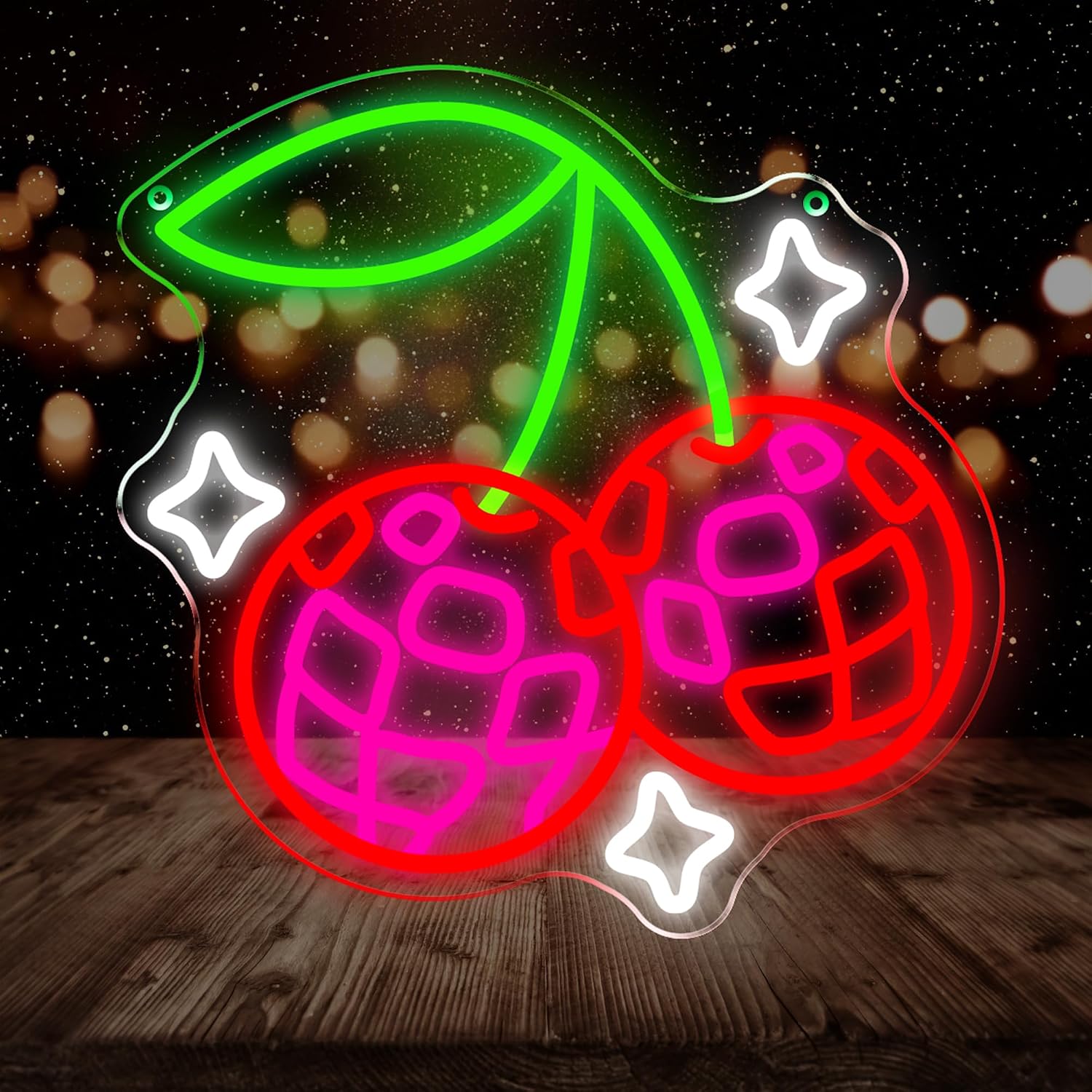Neon Sign Party - Disco Ball Cherry LED Neonbord, USB-aangedreven,