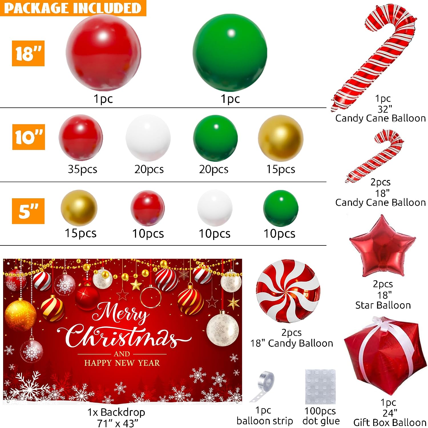 Kerstballonboogset, 163-delige - Balloon Arch Kit recensie en prijs