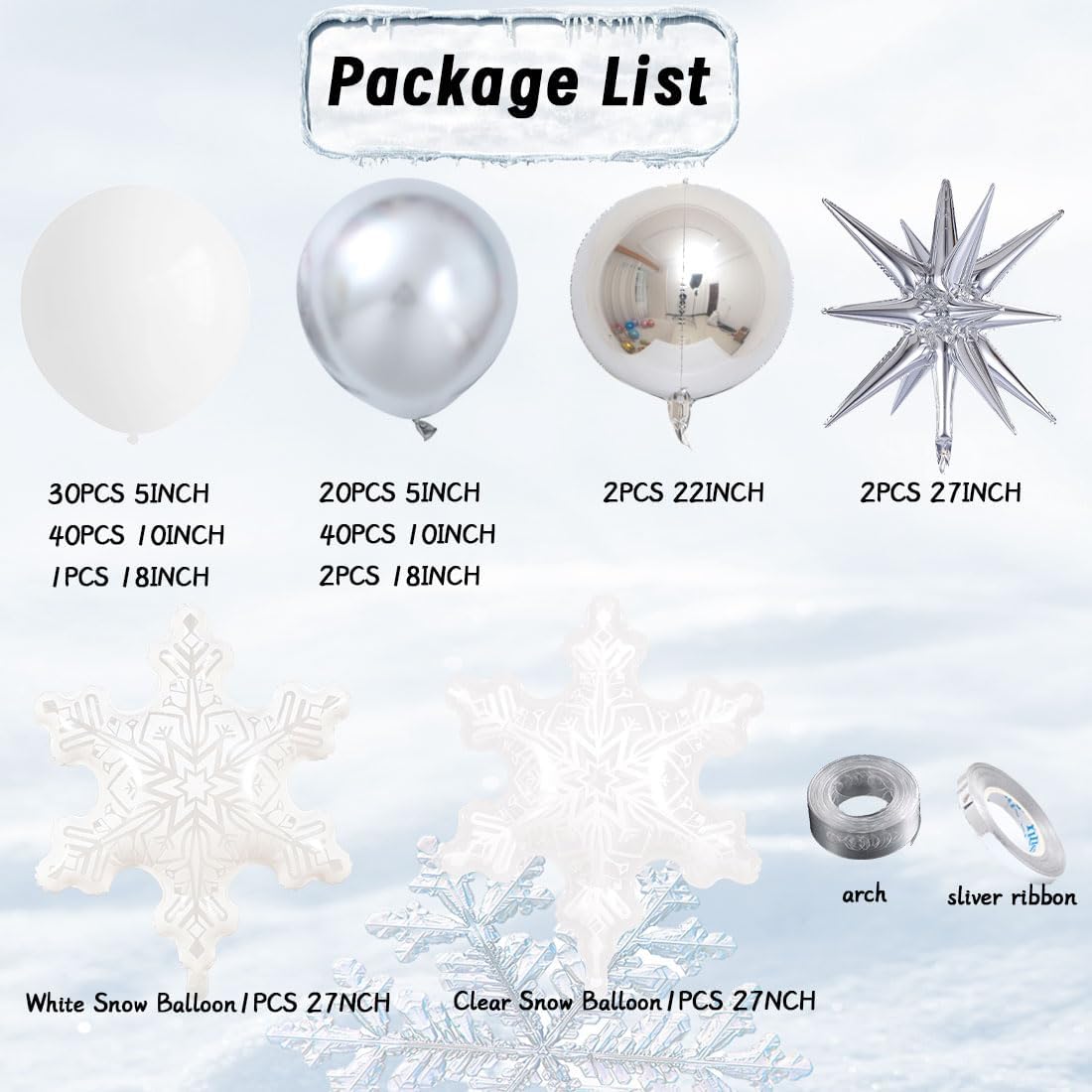 Witte Sneeuwvlok Ballon Garlan - Balloon Arch Kit recensie en prijs