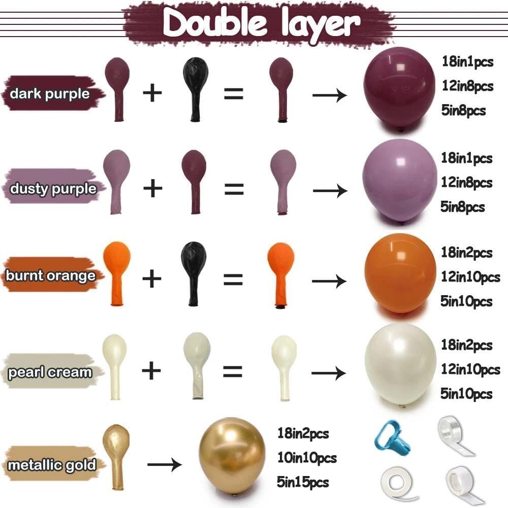 Paarse en oranje ballonboogset - Balloon Arch Kit recensie en prijs