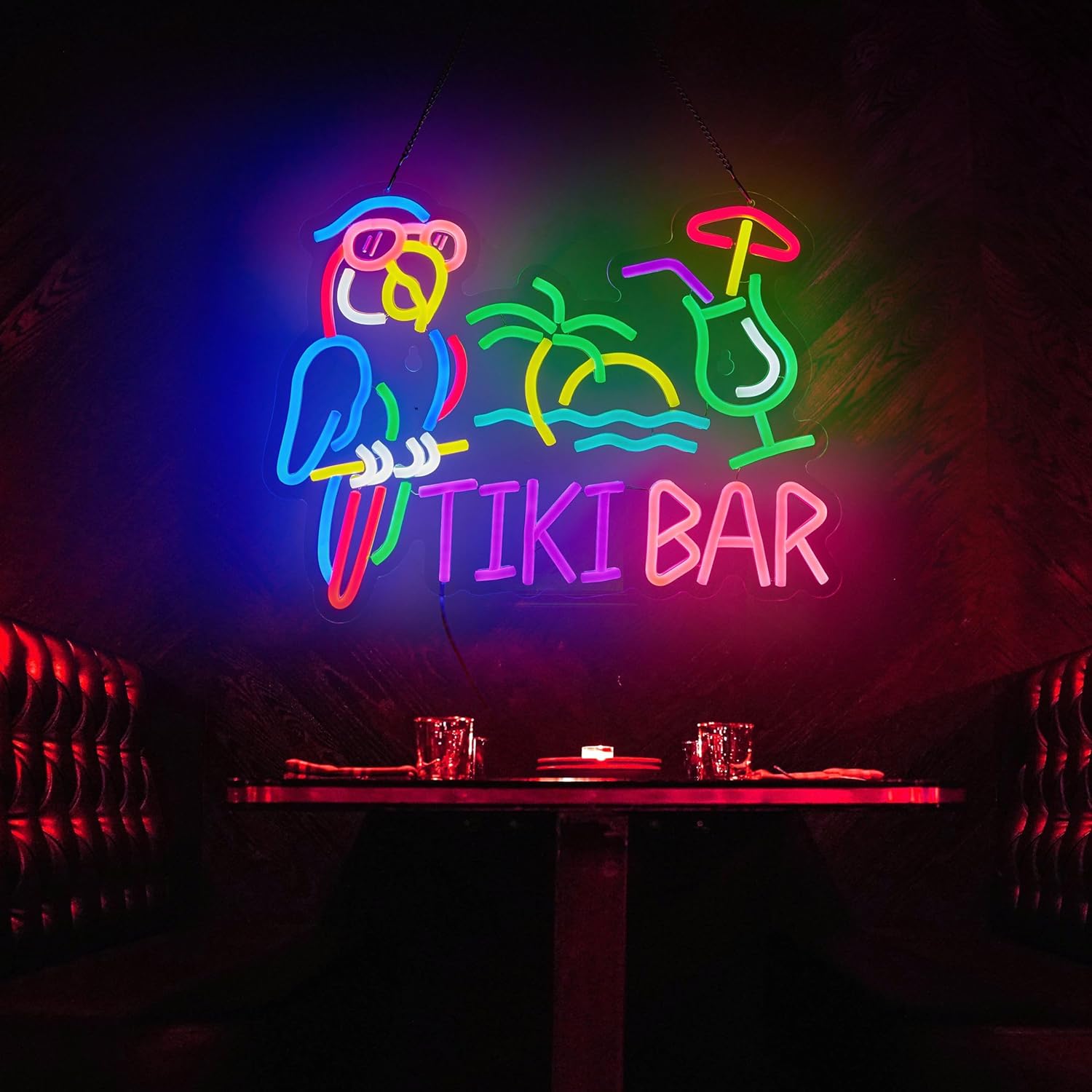 Tiki Bar Papegaai Palmboom Neo - Neon Sign Party recensie en prijs