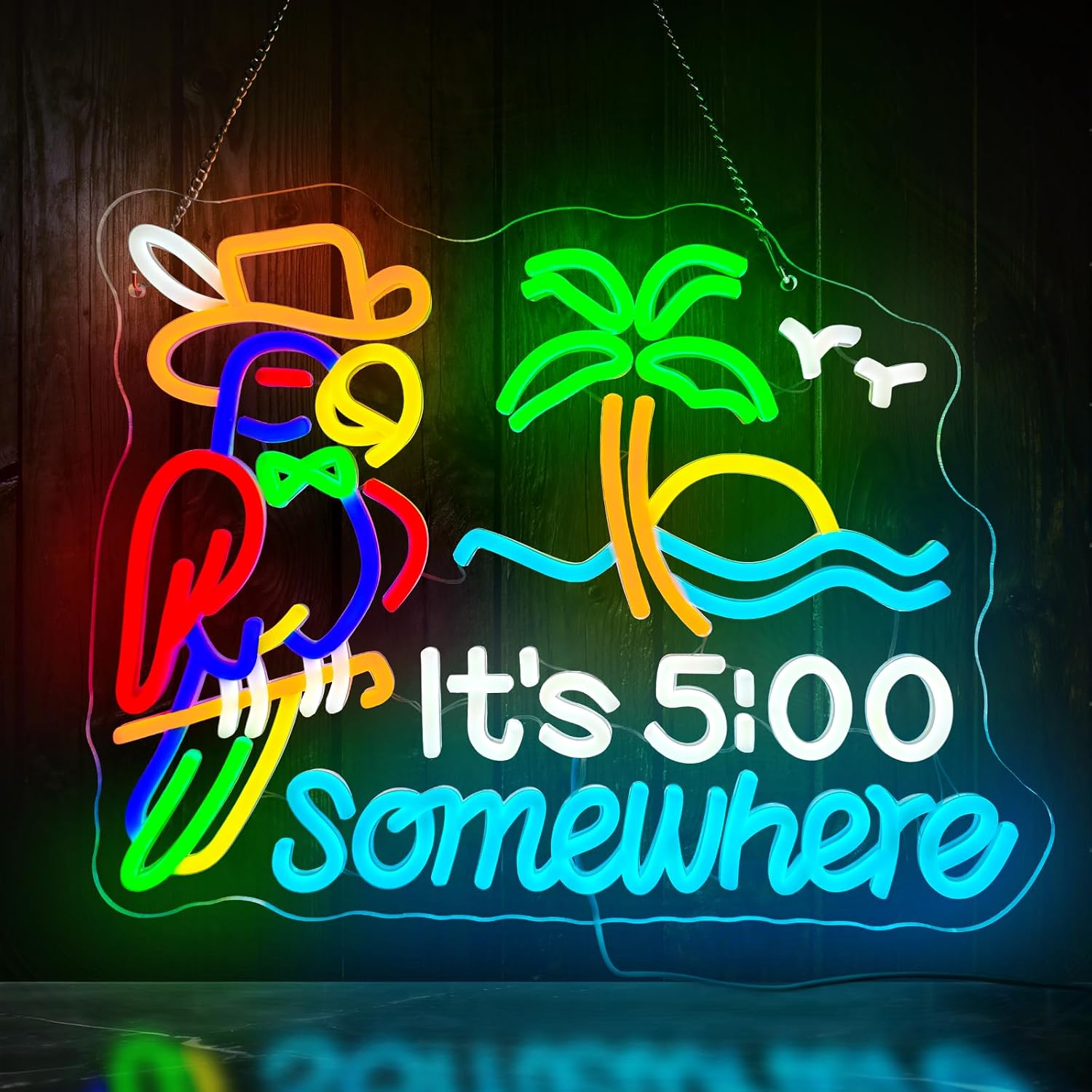 Tiki Bar Papegaai Palmboom Neo - Neon Sign Party recensie en prijs
