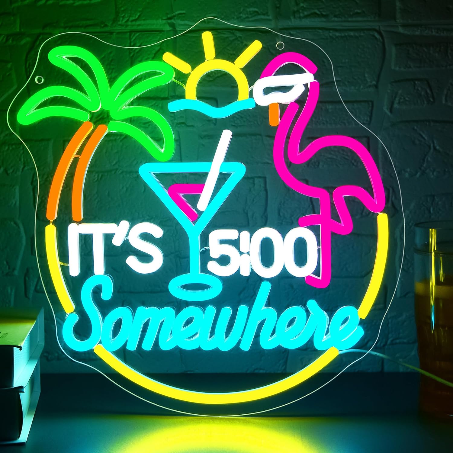 Tiki Bar Papegaai Palmboom Neo - Neon Sign Party recensie en prijs
