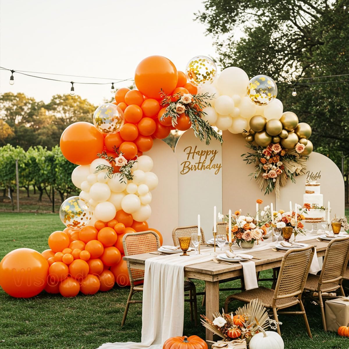 Dubbel gevulde oranje ballonbo - Balloon Arch Kit recensie en prijs