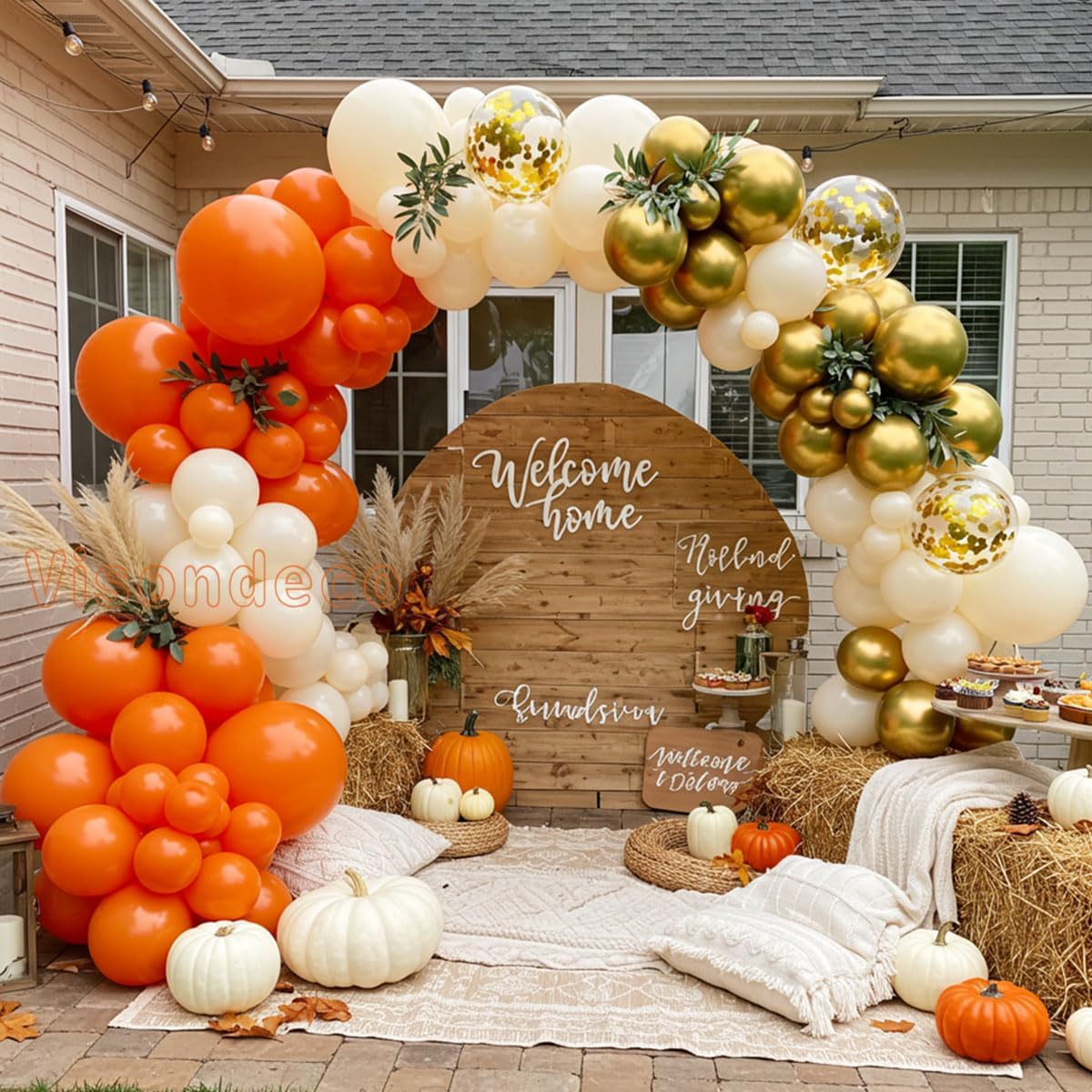 Dubbel gevulde oranje ballonbo - Balloon Arch Kit recensie en prijs