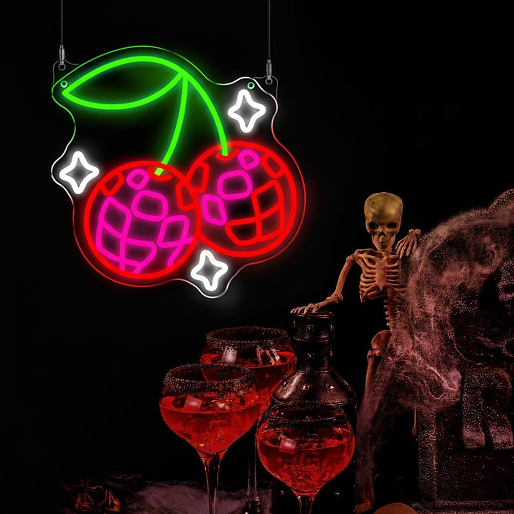 Disco Ball Cherry LED Neonbord - Neon Sign Party recensie en prijs